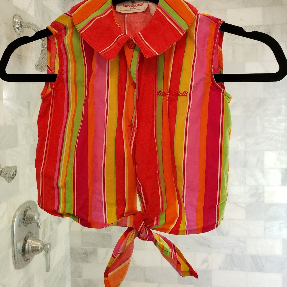Designer Laura Biagiotti Baby vintage tie blouse